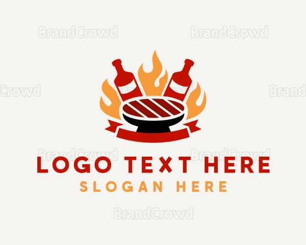 Beer Flame BBQ Grill Logo