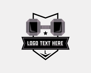 Fitness - Dumbbell Fitness Gym logo design