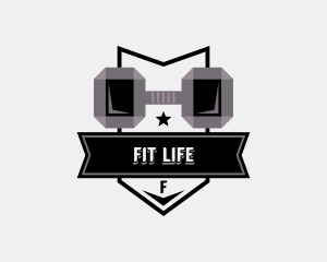 Dumbbell Fitness Gym logo design