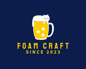 Cat Foam Craft Beer logo design