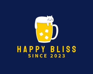 Cat Beer Mug logo design