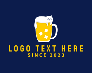 Beer Mug - Cat Foam Craft Beer logo design