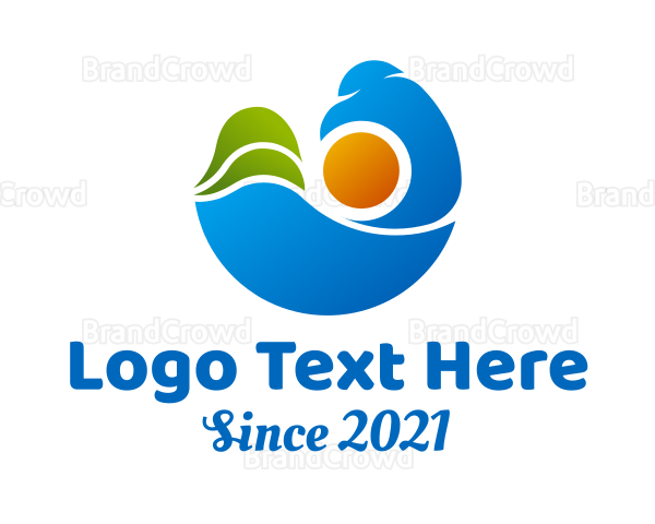 Gradient Tropical Bird Logo