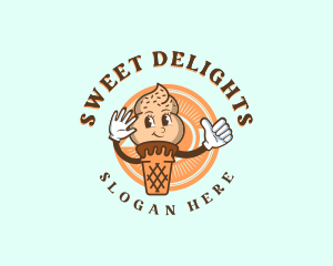 Happy Soft Serve Sundae logo design