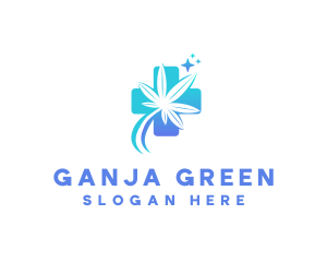 Ganja - Medical Cross Weed logo design