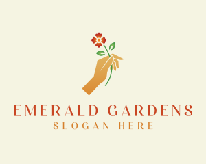 Flower Hand Garden logo design