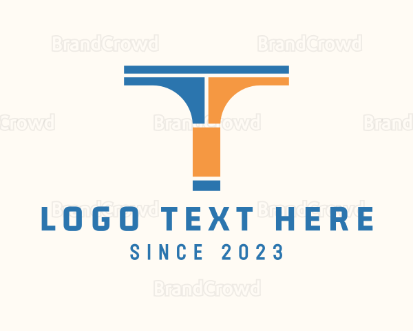 Brickwork Structure Letter T Logo