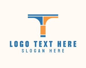 Brick - Brick Bridge Letter T logo design