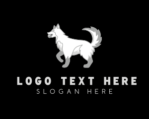 Canine - Pet Husky Dog logo design