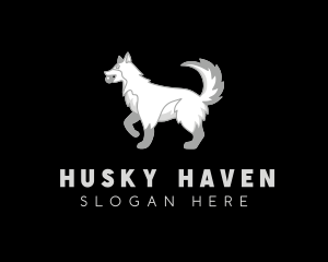 Pet Husky Dog logo design