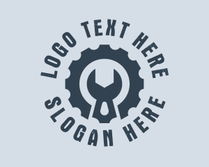 Gear Wrench Mechanic Badge logo design