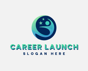 Career Leadership Swoosh logo design