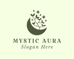 Mystic Moon Leaf logo design