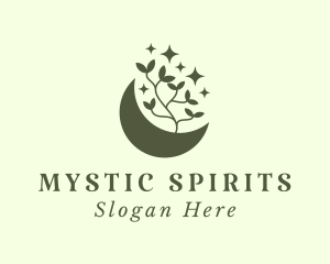 Mystic Moon Leaf logo design