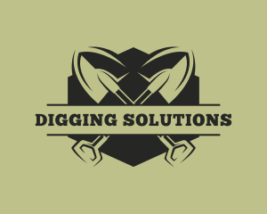 Landscaping Shovel Tool logo design