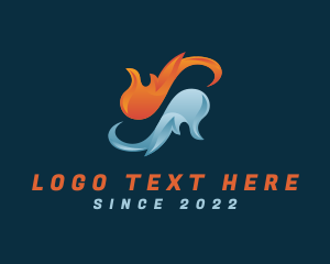 Liquid - Fire Water Element logo design