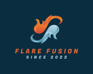 Flare - Fire Water Element logo design