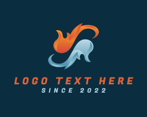 Heat - Fire Water Element logo design