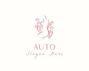 Naked - Floral Female Body logo design