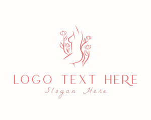 Seductive - Floral Female Body logo design