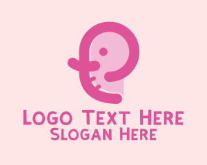 Baby - Cute Baby Elephant logo design