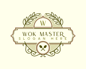 Wok - Cloche Restaurant Cuisine logo design