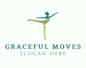 Green Ballet Dancer logo design