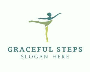 Green Ballet Dancer logo design