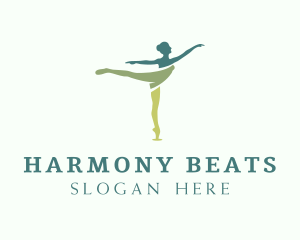 Rhythmic - Green Ballet Dancer logo design