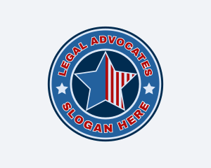 Patriotic Star Badge Logo