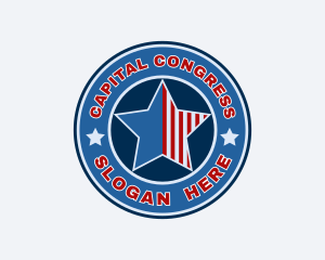 Congress - Patriotic Star Badge logo design