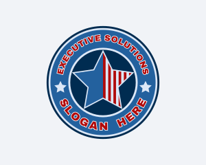 President - Patriotic Star Badge logo design