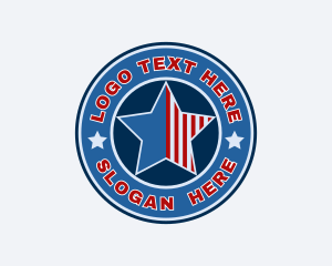 News - Patriotic Star Badge logo design