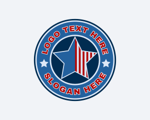 Patriotic Star Badge Logo