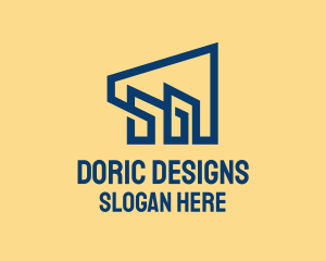 Blue Building Design  logo design