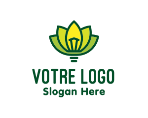 Light Bulb Lotus logo design