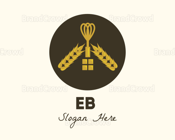 Gold Wheat Whisk Logo