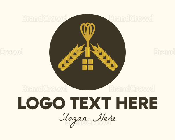 Gold Wheat Whisk Logo