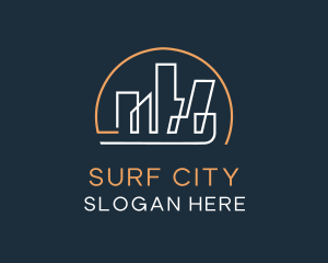 Sun City Outline logo design