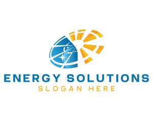 Solar Power Renewable Energy logo design