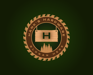 Woodwork Hardware Saw logo design