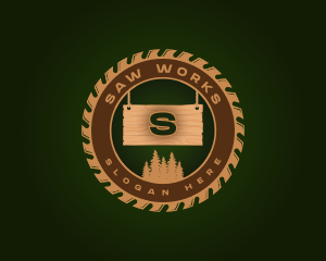 Woodwork Hardware Saw logo design