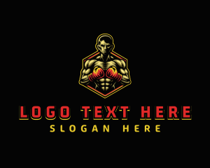 Boxer - Muscle Fitness Boxer logo design