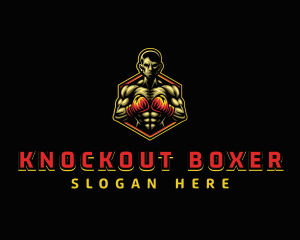 Boxer - Muscle Fitness Boxer logo design