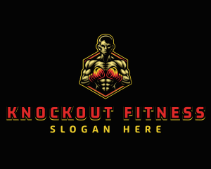 Boxing - Muscle Fitness Boxer logo design
