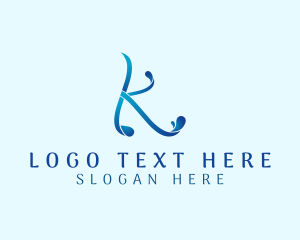 Pool - Modern Aqua Letter K logo design