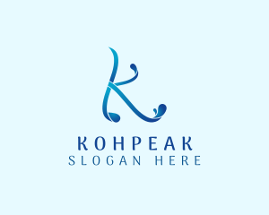 Modern Aqua Letter K  logo design