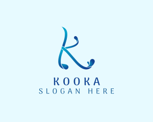 Modern Aqua Letter K  logo design