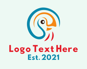 Cockatoo - Abstract Parrot Badge logo design
