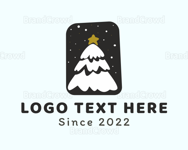 Snow Christmas Tree Logo